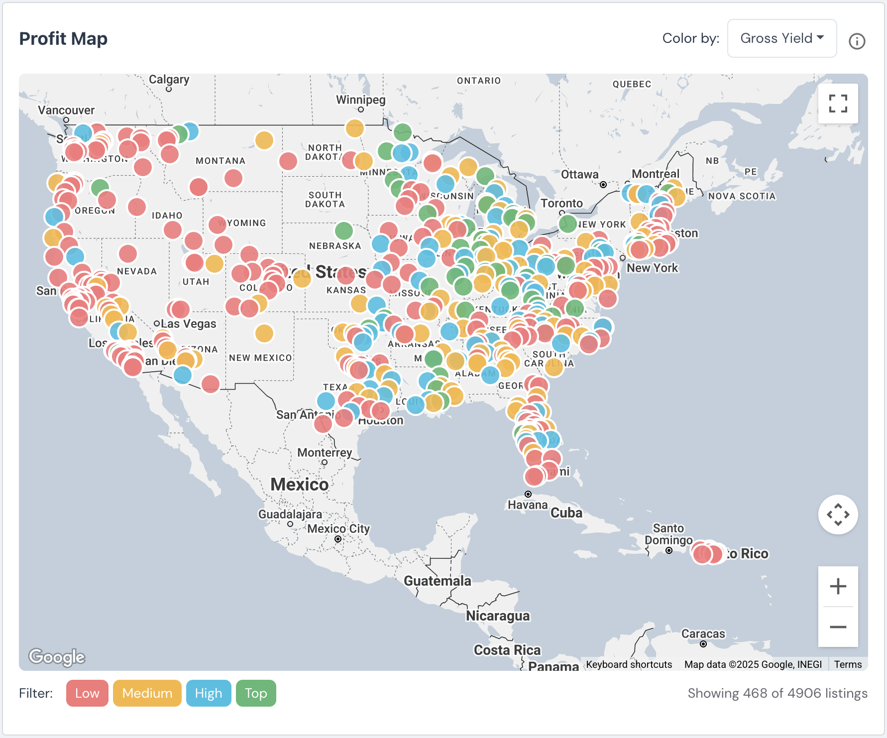STRProfitMap country explorer dashboard